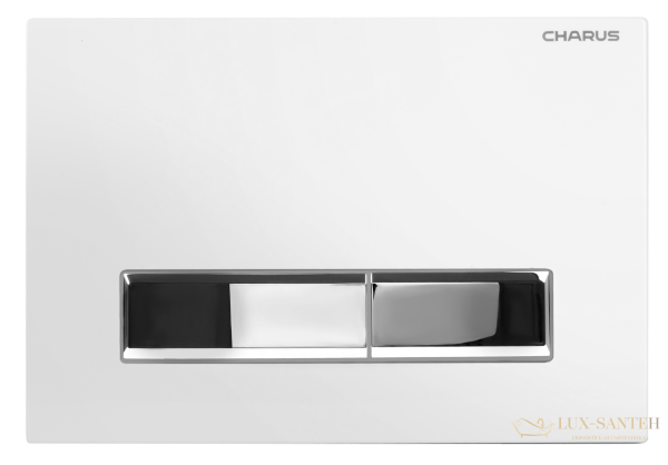 панель смыва charus tm, raiden, fp.321.12.01, рамка белый, кнопки хром