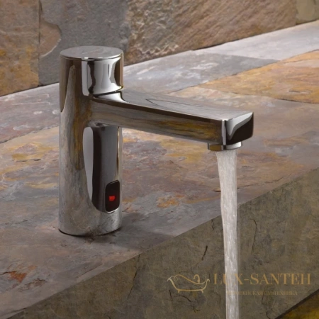 смеситель для раковины kludi zenta 3810005 электроннный 9v без донного клапана, хром