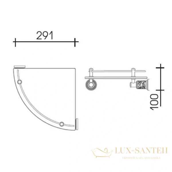 полка стеклянная schein carving 7065048, хром