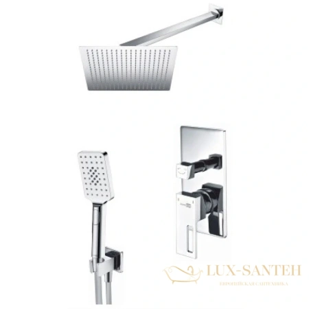 душевой комплект wasserkraft alme a16590 400 мм, хром