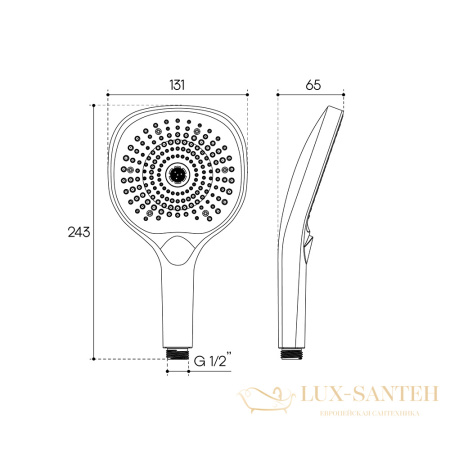 ручной душ aqueduto chuva chu0850, золото шлифованное