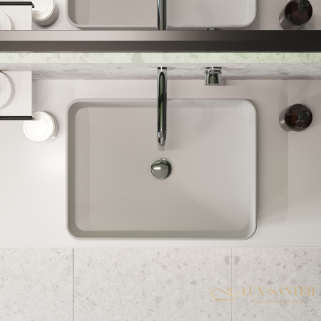 раковина накладная aqueduto espiral, esp0430, прямоугольная 370*500, серый матовый