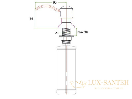 дозатор для жидкого мыла zorg zr-21 br, бронза