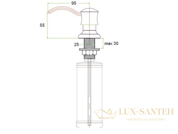 дозатор для жидкого мыла zorg zr-21 br, бронза