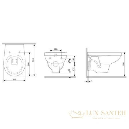 комплект: подвесной унитаз berges gamma 042419 + система инсталляции berges novum d7, белый, клавиша белая/хром