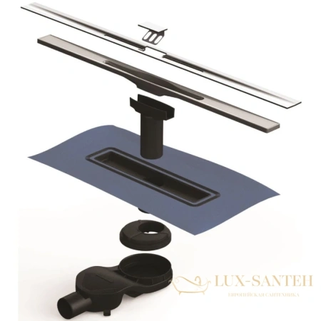 душевой канал berges simpel 090111 600 мм, матовый хром