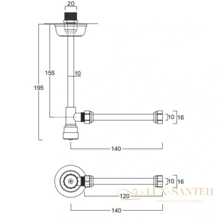 вентиль simas 120006cr угловой, хром