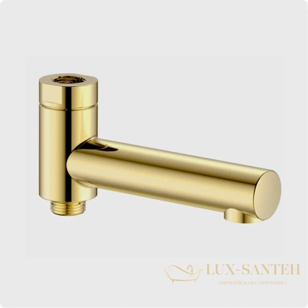 излив поворотный для смесителя aquame aqm8301gg, с запорным керамическим картриджем, золото