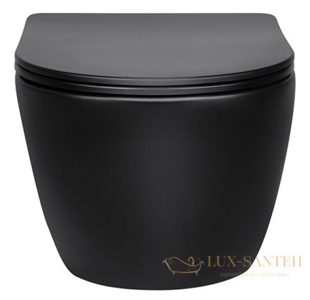 унитаз подвесной безободковый charus skandenborg rimless ewc700-125b, с быстросъемной крышкой с сиденьем, микролифт, черный матовый