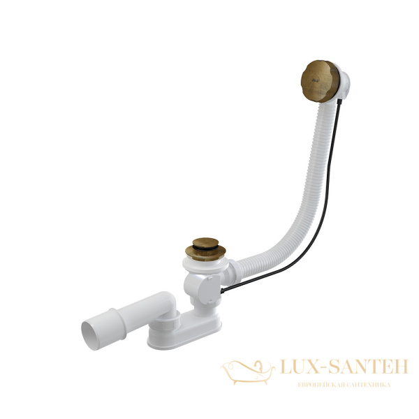 alcaplast сифон для ванны автомат комплект металл, бронза-antic a55antic-120-ru-01