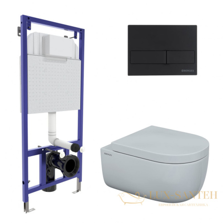 комплект berges 043234: подвесной унитаз ego xl с системой инсталляции novum 525 и панелью смыва, черный матовый