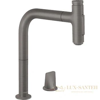 смеситель для кухни hansgrohe metris select 73818340, шлифованный черный хром