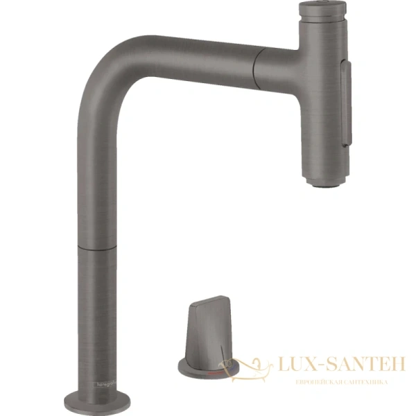 смеситель для кухни hansgrohe metris select 73818340, шлифованный черный хром