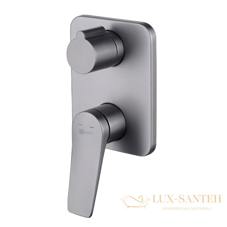 смеситель для душа встраиваемый lemark bronx lm3727gm, 2 потребителя, графит