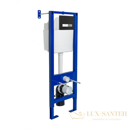 инсталляция berges atom line 410, 040342 для подвесного унитаза с панелью смыва, черный матовый/хром глянцевый