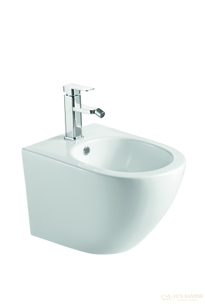 биде подвесное charus canberra bd700-141w, с 1 отверстием под смеситель, белый глянцевый