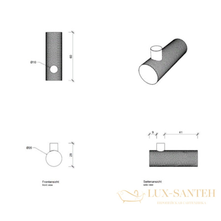 крючок decor walther club hak1, 0855360, хром/черный матовый
