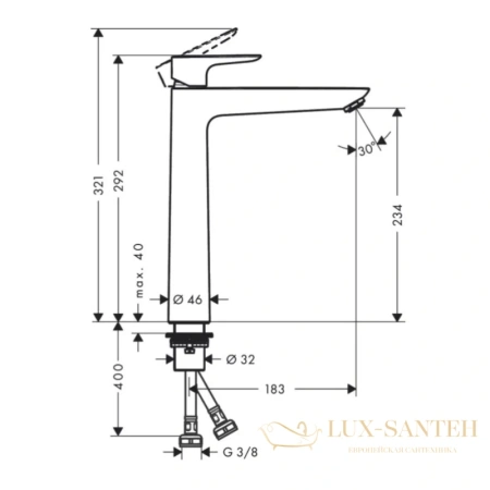 смеситель для раковины hansgrohe talis e 240 71717700 без донного клапана матовый белый