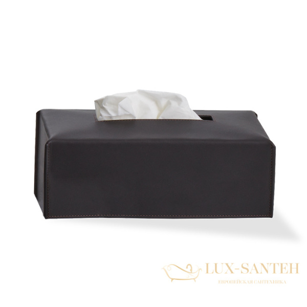 контейнер для салфеток настольный decor walther nappa kb, 0938090, натуральная кожа, черно-коричневый