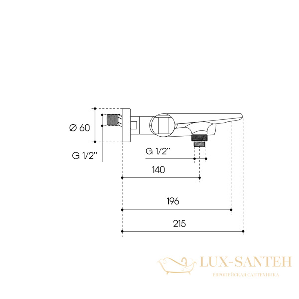 смеситель для ванны aqueduto linha lin0645, оружейная сталь