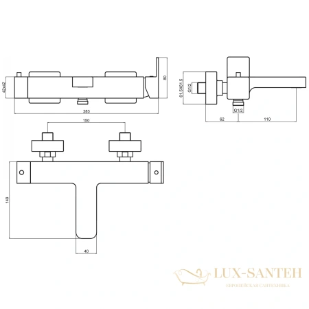 смеситель для ванны aquame savona aqm6812cr, хром
