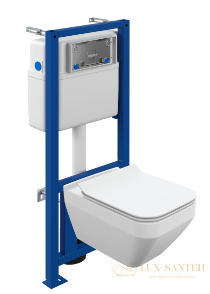 комплект cersanit crea square co dpl eo slim инсталляция link pro, 63997, цвет синий