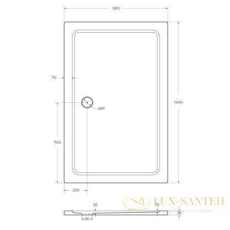 каркас с ножками для smc поддона cezares tray-m-ah-120/80-ml, хром