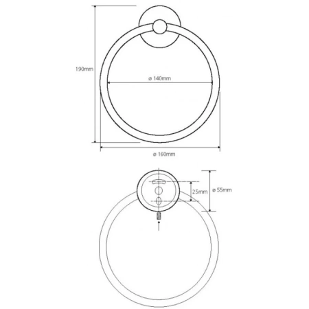 кольцо для полотенец bemeta omega 104104062, хром