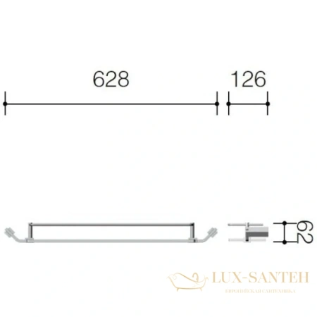 полка стеклянная schein watteau 129b 62,8 см, хром