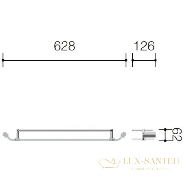 полка стеклянная schein watteau 129b 62,8 см, хром