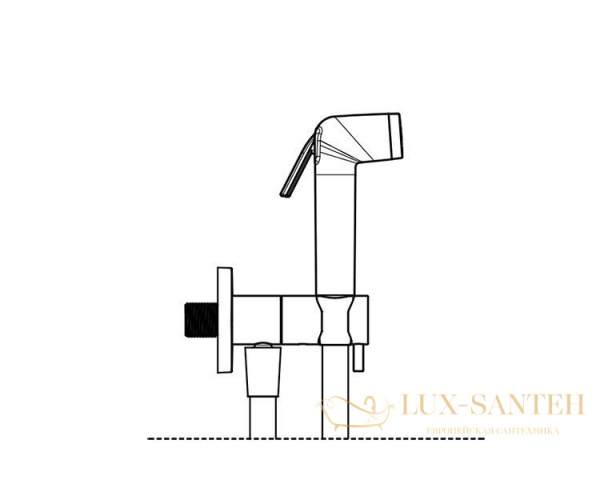гигиенический комплект с прогрессивным смесителем almar atthis, e136009.ab, внешняя часть, черный хром брашированный pvd