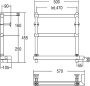 полотенцесушитель электрический margaroli sole 540-3 box 5404703crnb, высота 44 см, ширина 57 см, хром