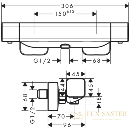 смеситель термостатический для душа hansgrohe ecostat e 15773000