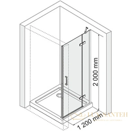 душевая дверь wasserkraft aller 10h05r распашная 120 см 