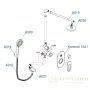 душевой комплект wasserkraft kammel a16830 250 мм, хром
