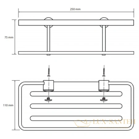 полка 25 см bemeta cytro 146208396, хром/черный