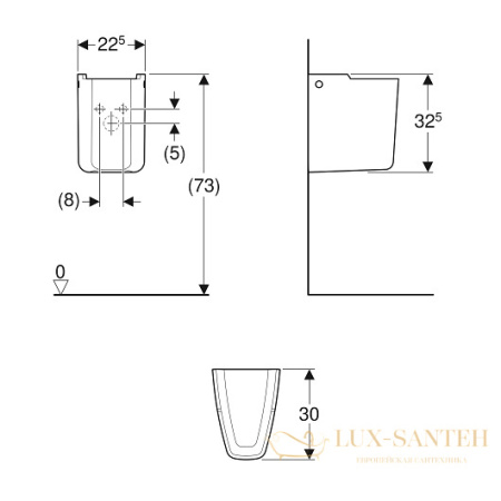 полупьедестал geberit myday 291410600 для раковины, белый