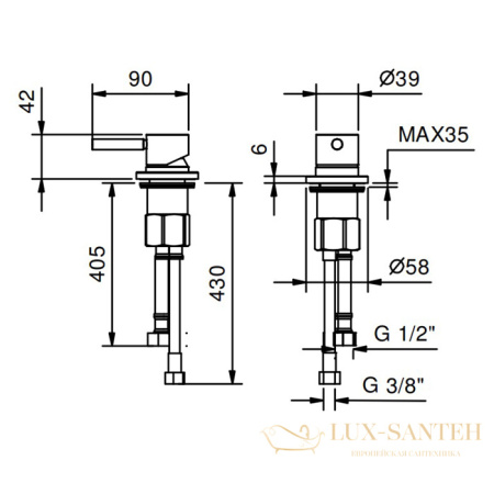 управление на борт ванныfantini nostromo, 50 93 e895, нержавеющая сталь
