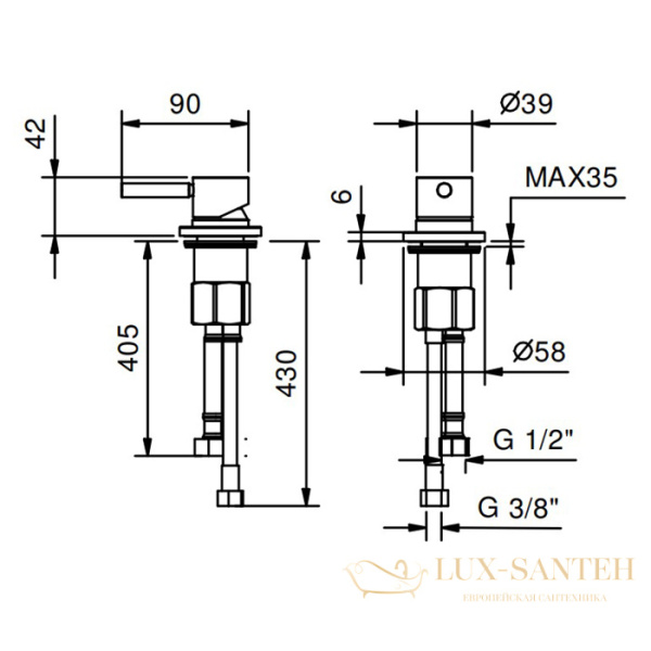 управление на борт ванныfantini nostromo, 50 93 e895, нержавеющая сталь