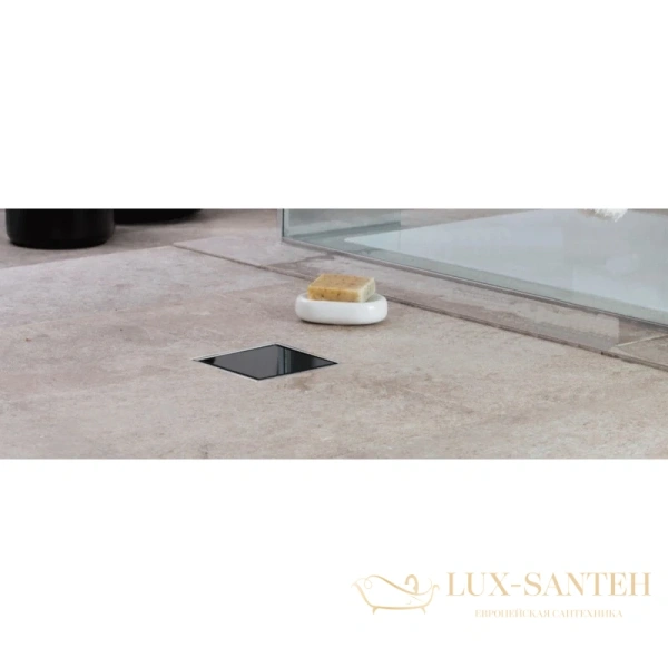 душевой трап bettoserb confluo standard black glass 1 13000089 144x144/50 мм, хром/черный глянец