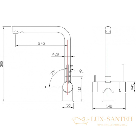 смеситель milacio ultra mcu.558.ss для кухни, нержавеющая сталь