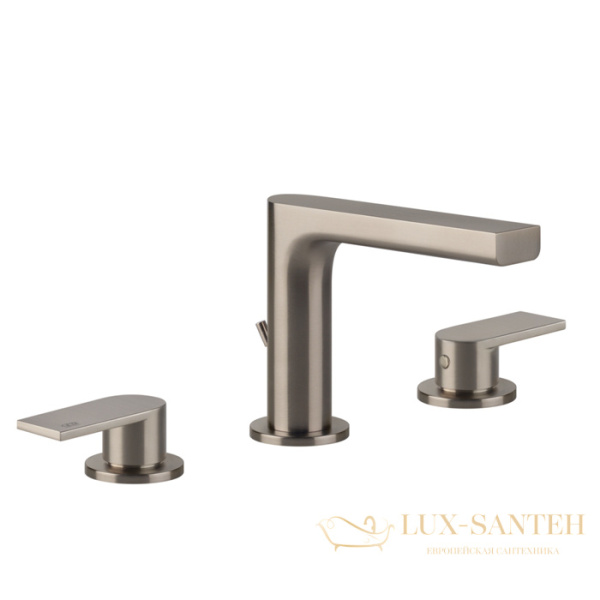 смеситель для раковины на 3 отверстия, с донным клапаном, gessi emporio via manzoni 38612.149, finox brushed nickel