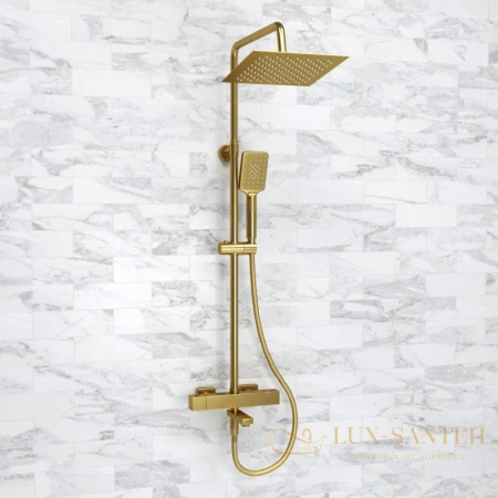 душевая система wasserkraft aisch a199.198.201.bg thermo 250 мм, золотой матовый
