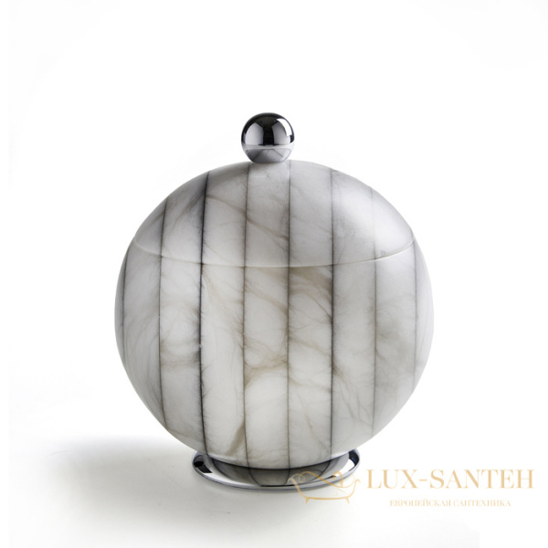 контейнер с крышкой настольный 3sc rigato, al48nk, никель сатинированный полированный