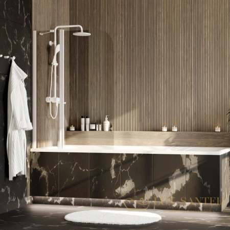 шторка wasserkraft leine 35p02-110white для ванны 110 см 