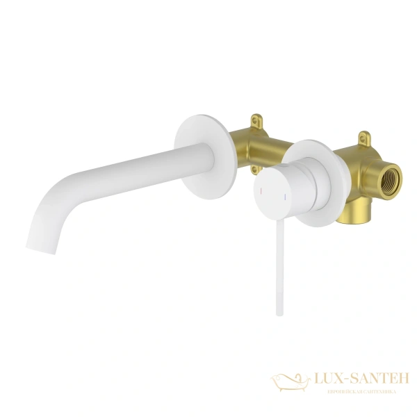 смеситель для раковины встраиваемый timo saona 2372/16sm, белый матовый