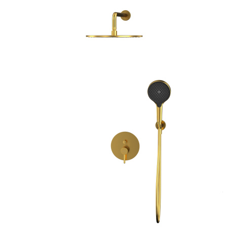 душевая система для душа скрытого монтажа whitecross y, yset04topglb, золото брашированное