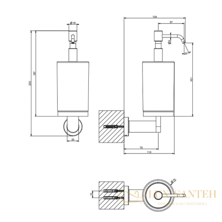 дозатор для жидкого мыла подвесной gessi emporio 38815.299, black xl