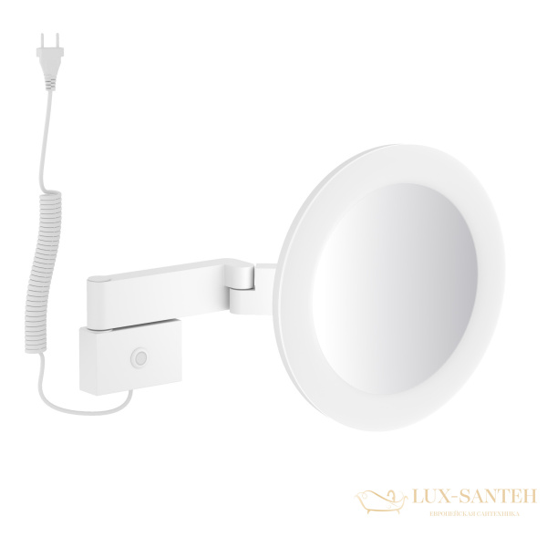 косметическое зеркало timo saona 13374/16, х-5 кратное увеличение, 220 в, холодный свет, с возможностью скрытого подключения, белый матовый