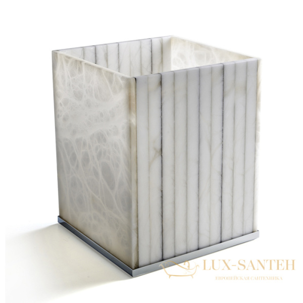 мусорное ведро 3sc rigato, al65nl, алебастр/никель полированный